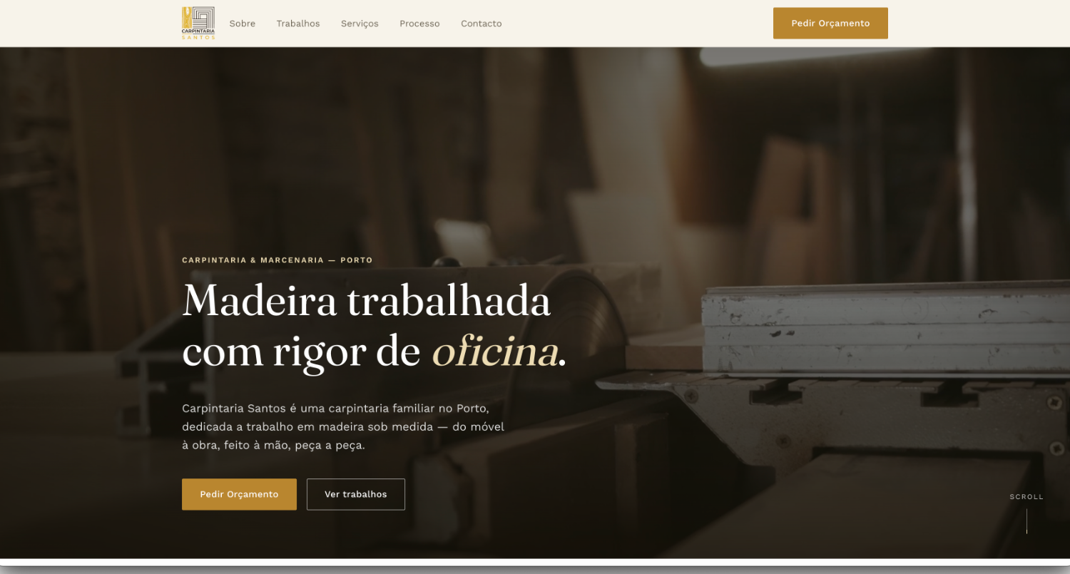 Website Carpintaria Santos